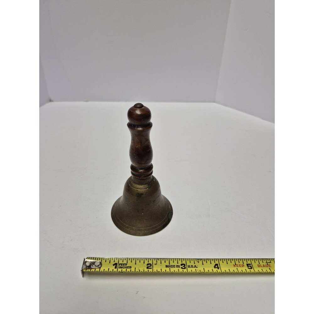 Vintage Brass And Wooden Bell